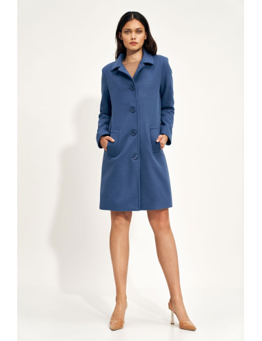 Manteau bleu avec ajout de laine 
