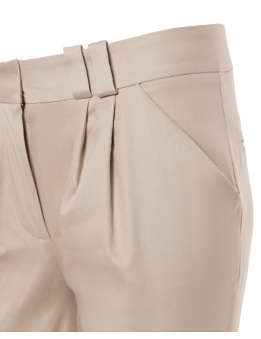 Pantalon beige ajusté pour femme 