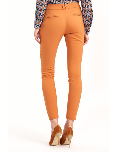Pantalon orange classique à jambes fuselées 