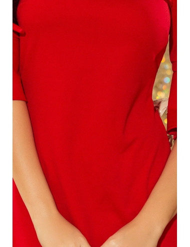 Krótka czerwona sukienka dwukolorowa 