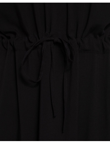 Robe longue noire à manches évasées 