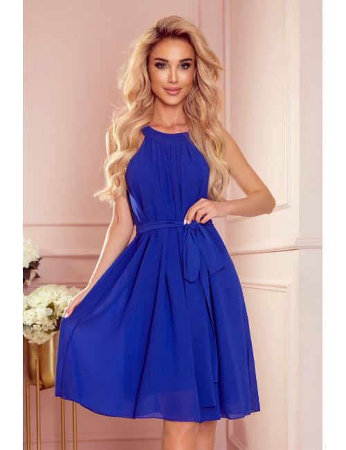 ALIZEE - robe mousseline à nouer - bleu 