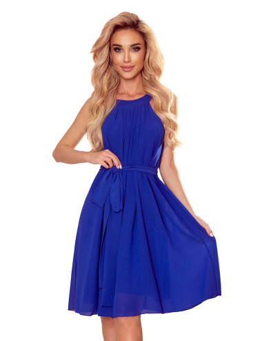 ALIZEE - robe mousseline à nouer - bleu 